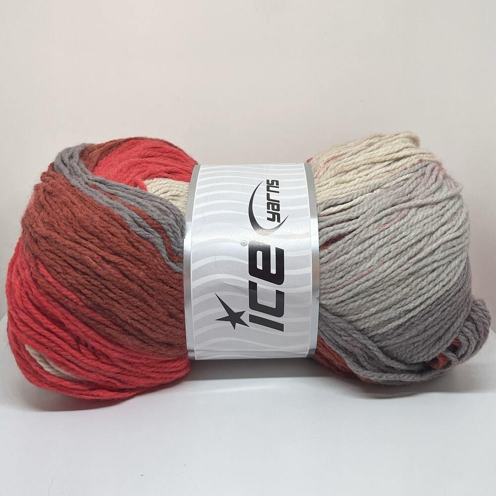 ICE Yarns Magic Light Yarn, Cream Camel Gray Red Pink